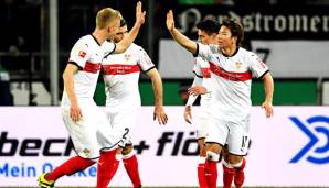 Takuma Asano (r.) sicherte dem VfB mit seinem Tor den Dreier