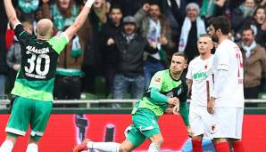 Werder Bremen kletterte durch den SIeg gegen Augsburg auf Rang 10.