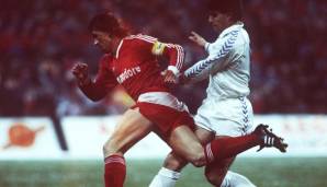 März 1988, Viertelfinale Landesmeistercup, Hinspiel FCB - Real 3:2, Rückspiel Real - FCB 2:0: Bayern führt im Hinspiel bereits mit 3:0 und scheint auf Kurs. Doch dann treffen Butragueno und Sanchez Minuten vor Schluss. Die gute Ausgangslage ist dahin.