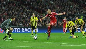 Es folgte eine der schmerzhaftesten Niederlagen für Klopp. Arjen Robben besiegelte in der 89. Minute mit dem 2:1 das Ende aller Dortmunder Champions-League-Träume.