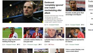 Die "BBC" wählt den Nachdreh-Weg: BVB-Coach Thomas Tuchel hatte sich beklagt, dass der Klub bei der Neuansetzung "komplett ignoriert" wurde