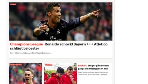 Da zieht der "Express" doch glatt mit! Ronaldo schockt Bayern, Atletico schlägt Leicester - inhaltlich wenig auszusetzen!