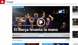 MARCA: Fünf Tore bedeuten eine ganze Hand voll - "Der FC Barcelona hebt gegen Lyon seine Hand"