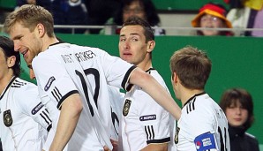 Per Mertesacker, Mirsolav Klose und Philipp Lahm bestritten jeweils über 100 Länderspiele