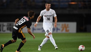 Lukas Podolski kam im Testspiel gegen Vegalta Senda zum ersten Mal für seinen Klub zum Einsatz