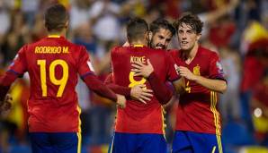 Die Spanier bejubeln ihre bestandene WM-Qualifikation