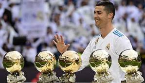 Cristiano Ronaldo versiert seinen sechsten Ballon d'Or an.