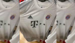 FC Bayern - Auswärtstrikot: Mintgrün ist Geschichte! Die Bayern spielen auswärts wohl wieder in weiß. Die Streifen auf den Ärmeln sind in Grau gehalten, zudem gibt's ein graues Muster am unteren Rand.