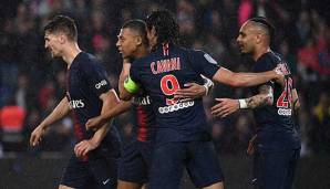 Kürten sich bereits vor vier Wochen zum Meister der Ligue 1: Edinson Cavani, Kylian Mbappe und Co.