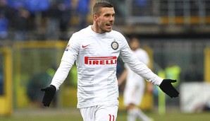 Lukas Podolski erzielte für Inter Mailand noch keinen Treffer