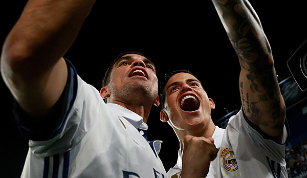 Pepe und James Rodriguez bejubelten gemeinsam den Titel der Primera Division