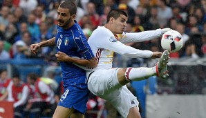Alvaro Morata schied mit Spanien gegen seinen ehemaligen Teamkollegen Bonucci und Italien aus