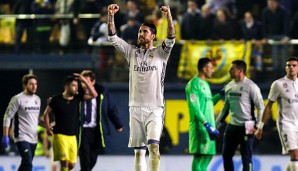 Sergio Ramos feiert den hart erkämpften 3:2-Auswärtssieg gegen Villarreal