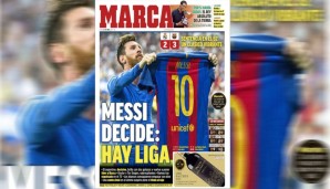 Die Real-Hauszeitung Marca kommt komischerweise eher schlicht daher und stellt die neue Spannung in den Vordergrund: "Wir haben eine Liga"