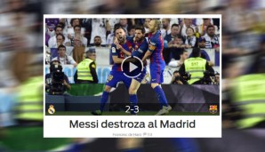 Bei Sports wird's online martialisch: "Messi zerstört Madrid" - hat er Recht