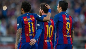 Lionel Messi, Neymar und Luis Suarez bilden das Sturm-Trio des FC Barcelona