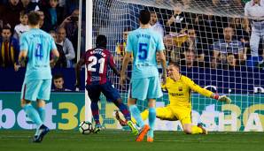Unfassbar! Der FC Barcelona verspielte seine Ungeschlagen-Serie in einem Wahnsinns-Spiel gegen UD Levante.