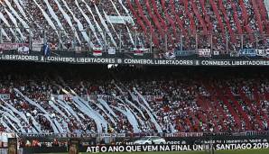 Die Fans von River Plate haben bereits ihre Choreo ausgebreitet.