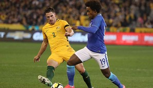 Im Testspiel gegen Brasilien musste sich Australien mit Milos Degenek noch mit 0:4 geschlagen geben