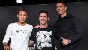 Neymar, Lionel Messi und Cristiano Ronaldo freuen sich auf die WM-Auslosung