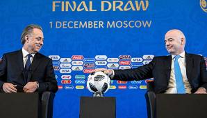 Blicken der WM trotz Ukraine-Krise positiv entgegen: Gianni Infantino und Vitaly Mutko