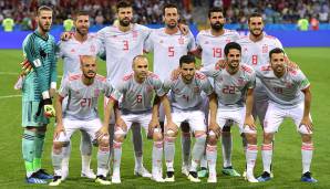 Spaniens Startelf: Nach der Entlassung von Julen Lopetegui schickte Fernando Hierro diese Mannschaft aufs Feld, um die Schmach von der WM 2014 wettzumachen.