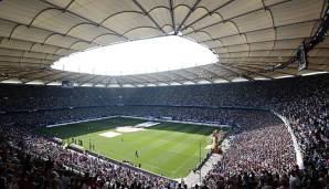 Das Volksparkstadion in Hamburg bei einem Heimspiel des HSV