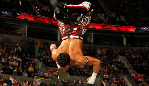 Akrobatische Highflying-Action (wie hier von Evan Bourne) ist bei der WWE an der Tagesordnung