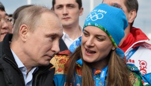 Jelena Issinbajewa und Vladimir Putin in Sotschi