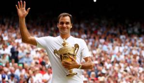 2017 gewann Federer seinen zweiten Grand-Slam-Titel ohne Satzverlust auf dem heiligen Rasen von Wimbledon - im stolzen Alter von 35 Jahren. Im Finale war Marin Cilic chancenlos (3:6, 1:6 und 4:6).