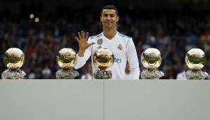 Platz 14: Cristiano Ronaldo (Fußball) - Rekordtorschütze von Real Madrid (443) und der Champions League (117). Fünf Mal mit dem Ballon d'Or ausgezeichnet. Holte insgesamt 20 Titel mit seinen Vereinen oder der Nationalmannschaft.