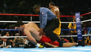 10. April 2004, WBO-Titel: Niederlage gegen Lamon Brewster durch t.K.o.