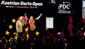 Mensur Suljovic feiert einen furiosen Auftaktsieg bei den Austrian Darts Open