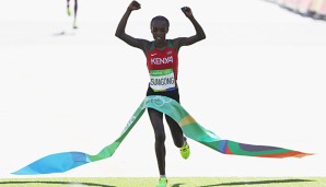 Marathon: Jemima Sumgongaus holte bei den Olympischen Spielen in Rio Gold