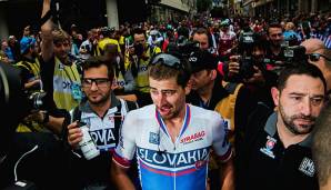 Straßen-Weltmeister Peter Sagan war bei der Tour nach einer Kollision im Zielsprint vom Rennen ausgeschlossen worden