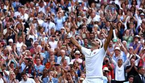 Roger Federer bejubelt seinen Halbfinal-Sieg gegen Rafael Nadal.