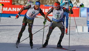 Erik Lesser (l.) und Benedikt Doll sind heiß auf die Biathlon-WM in Oslo