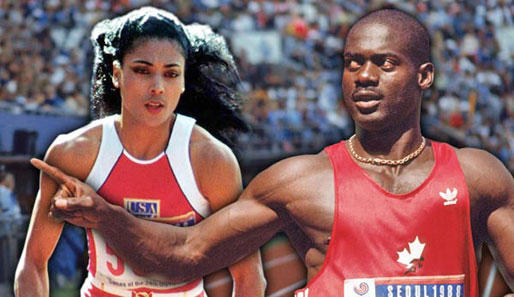 Ben Johnson und Florence Griffith-Joyner liefen in Seoul 1988 Jahrhundert-Sprints