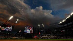 Düstere Wolken über dem SunTrust Park sind Sinnbild für die aktuelle Situation der Braves