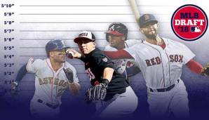 Nick Madrigal (2.v.l.) ist mit seiner Größe im MLB-Vergleich in guter Gesellschaft: Jose Altuve, Ozzie Albies und Dustin Pedroia (v.l.).