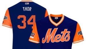 THOR: Keine Überraschung, denn Noah Syndergaard von den New York Mets ist weitläufig als "Thor", Gott des Donners, bekannt.