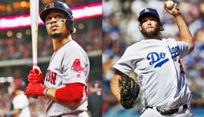 Mookie Betts und Clayton Kershaw (v.l.) sind die größten Stars der Red Sox und Dodgers in der World Series.
