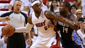 Miamis Superstar LeBron James erzielte gegen die Charlotte Bobcats 27 Punkte