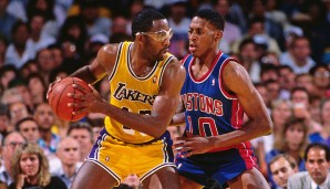 James Worthy (L.A. Lakers) war in Spiel 7 der Finals zur Stelle. 1988 gegen Detroit erzielte er sein erstes Triple-Double und sicherte Los Angeles den Repeat. Seine Statline: 36 Punkte, 16 Rebounds und 10 Assists. Die Finals-MVP-Trophäe gab es oben drauf