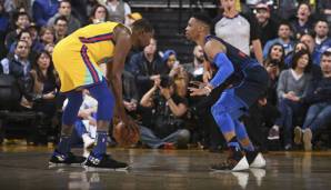 Kevin Durant im Duell mit Russell Westbrook.