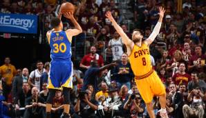 Platz 10: Stephen Curry (Golden State Warriors) - 7/13 Dreier in Spiel 5 der Finals 2015 gegen die Cleveland Cavaliers.