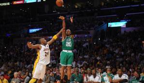 Platz 2: Ray Allen (Boston Celtics) - 8/11 Dreier in Spiel 2 der Finals 2010 gegen die Los Angeles Lakers.
