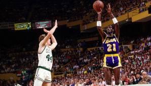 Platz 13: Michael Cooper (Los Angeles Lakers) - 6/7 Dreier in Spiel 2 der Finals 1987 gegen die Boston Celtics.