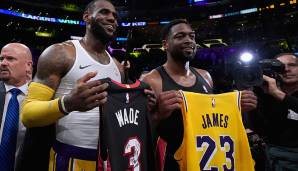 Keine Frage, wer beim Duell zwischen den Lakers und Heat Wades Jersey absahnte: Sein alter Buddy LeBron James!