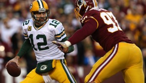 Aaron Rodgers (l.) und seine Packers müssen gegen Washington unbedingt gewinnen